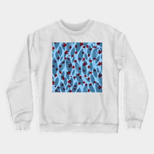 blue and red leaves Crewneck Sweatshirt